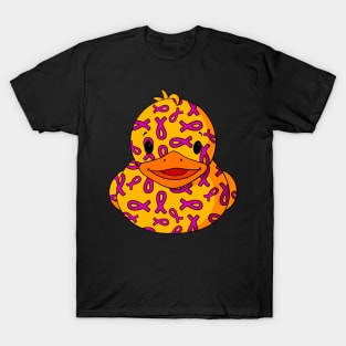 Ribbons Pattern Rubber Duck T-Shirt